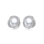 Perlore Freshwater Cultured AAA Button Pearl Halo Studs