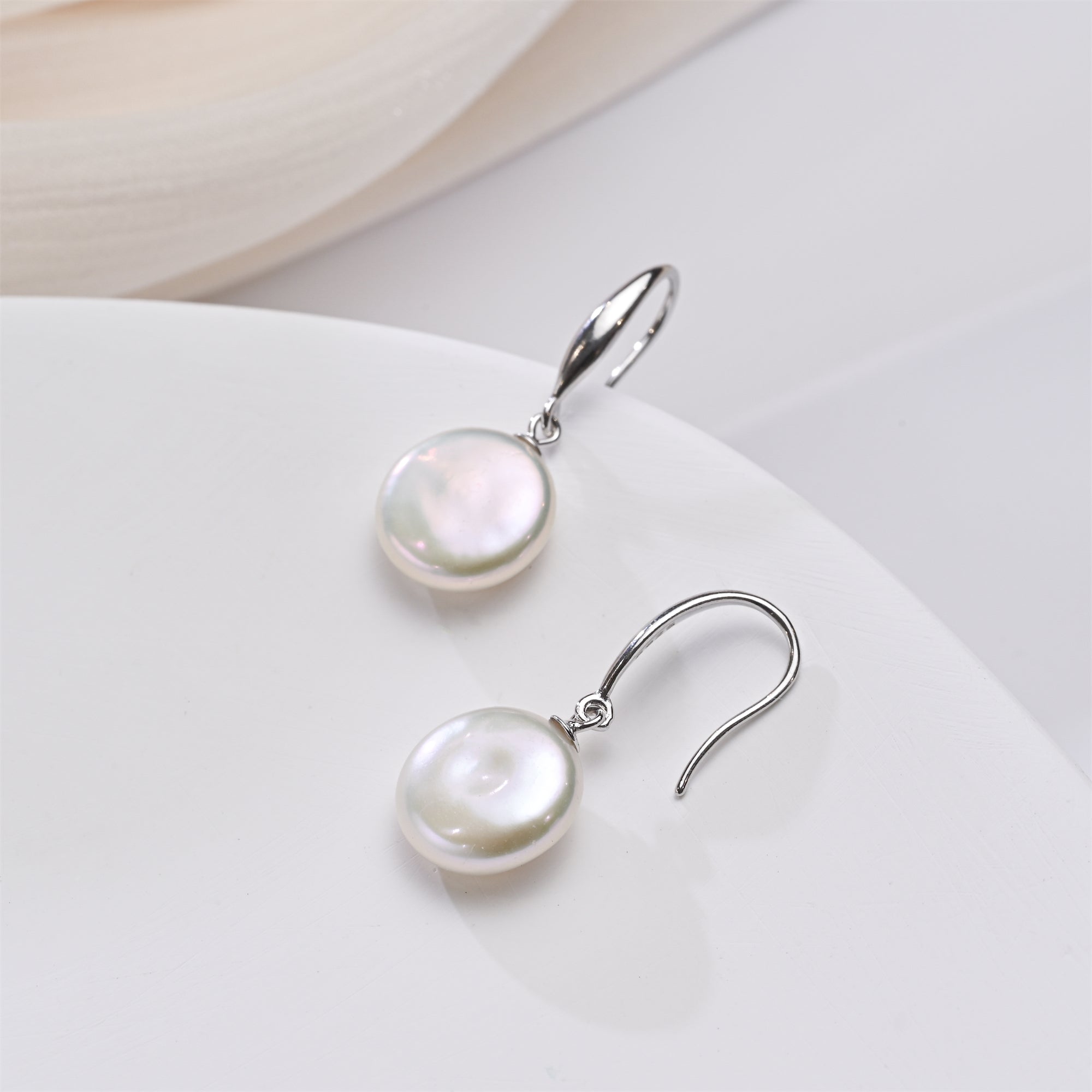 Perlore Freshwater Coin Pearl Statement Drops Earrings