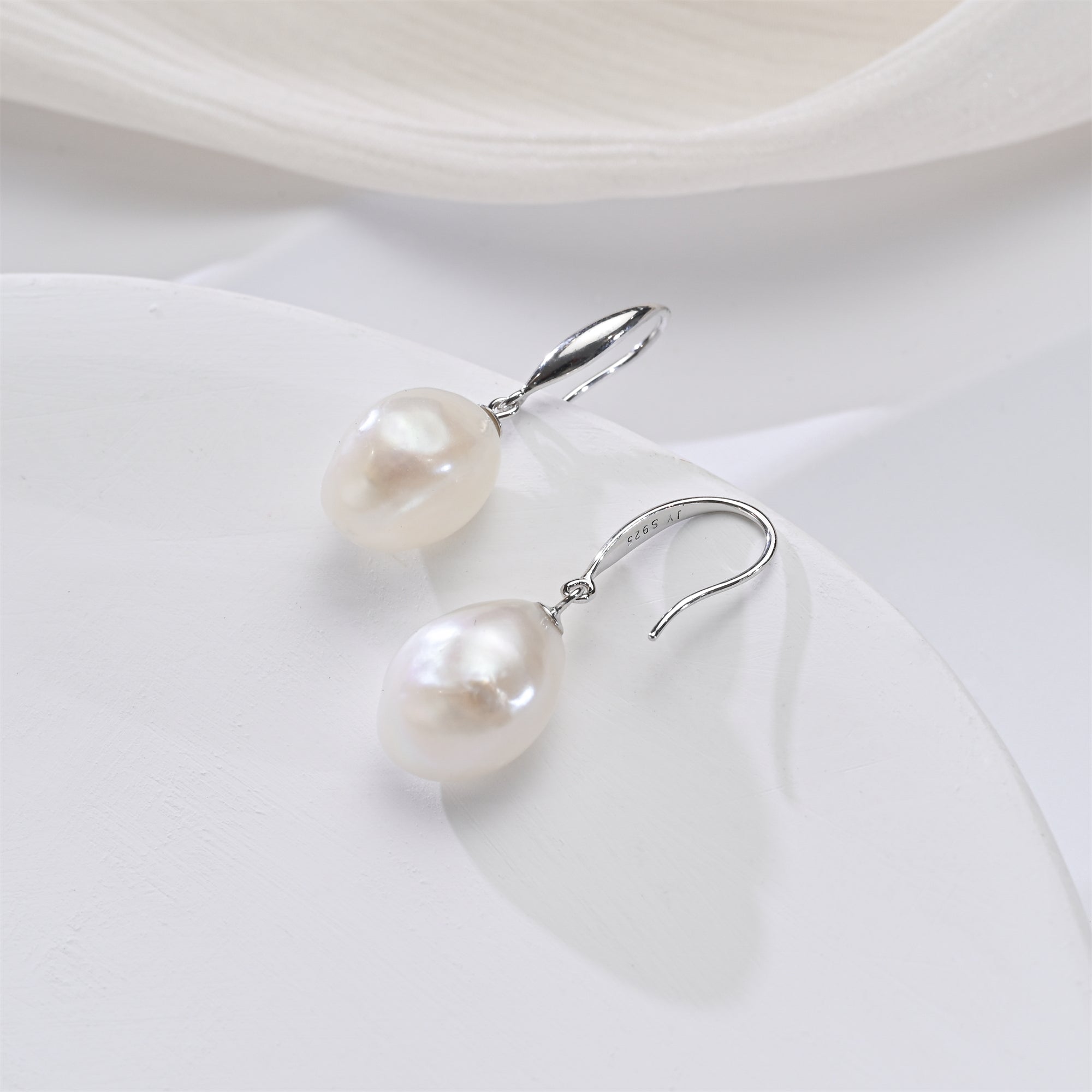 Perlore Graceful Curve Freshwater Baroque Pearl Drops Earrings