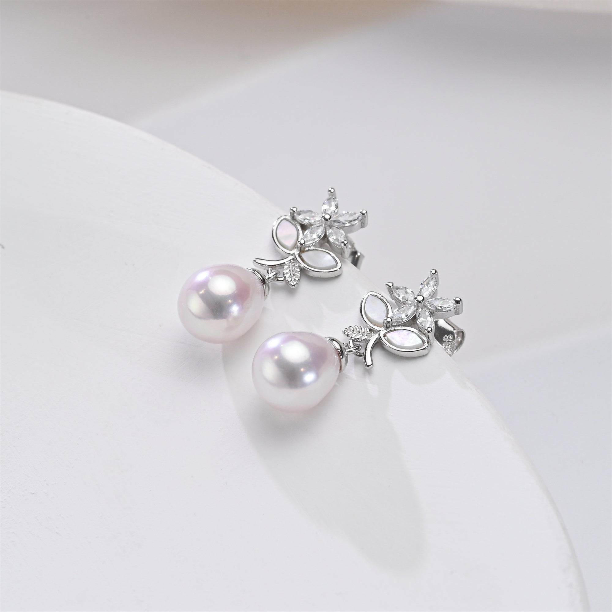 Perlore Garden AAA Teardrop Freshwater Pearl Drop Earrings
