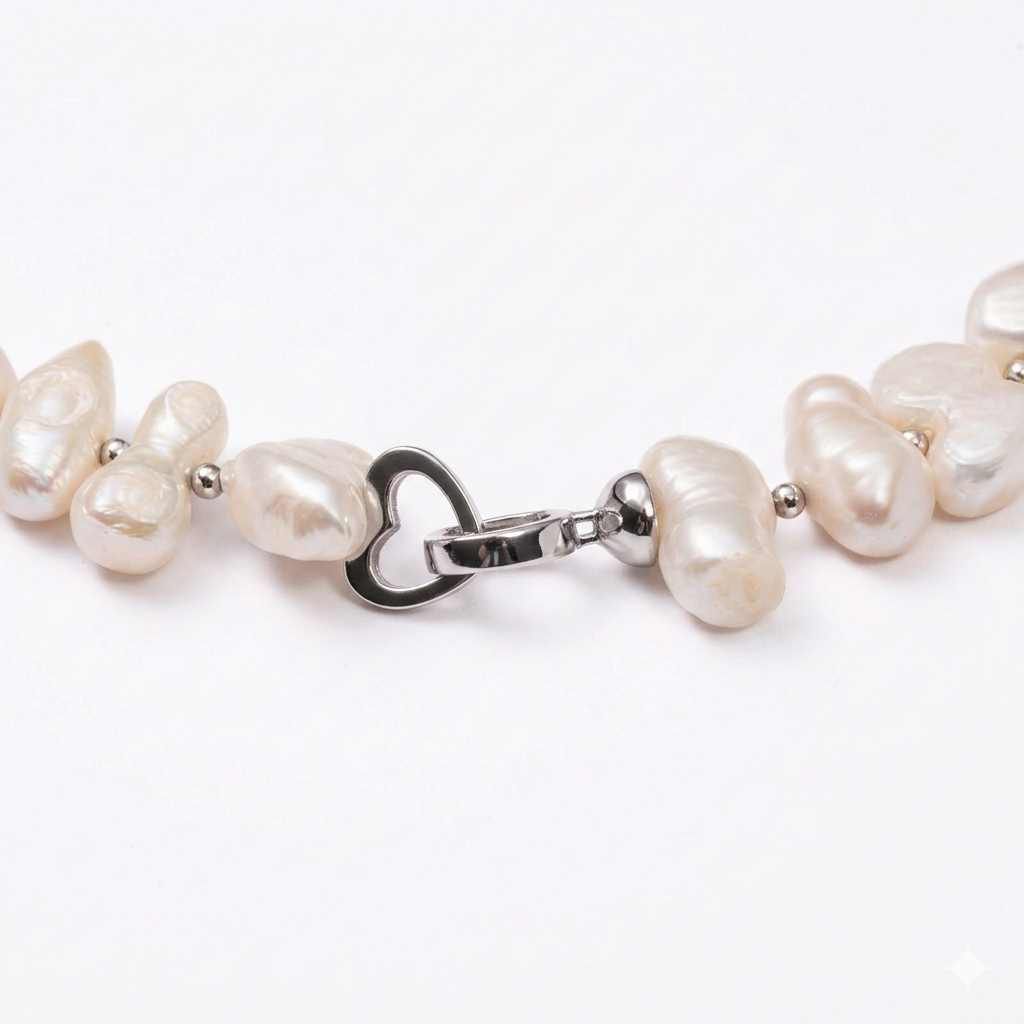 Perlore Shimmering Baroque Freshwater Pearl Strand in Sterling Silver – 18"