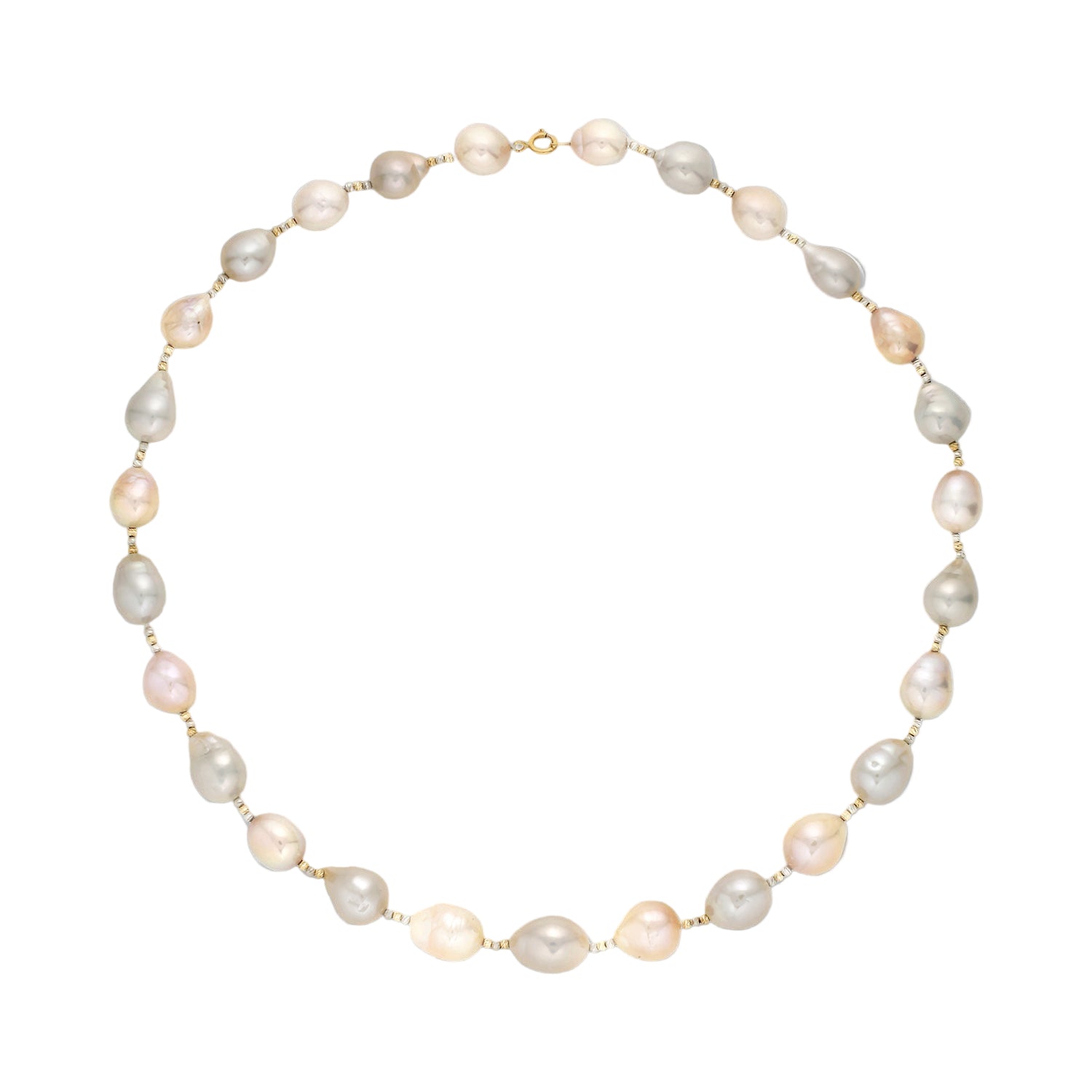 18K Gold Modern Baroque Pearl Necklace