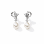 Perlore Freshwater Cultured Pearl Luminous Ribbon Teardrop Earrings in Sterling Silver